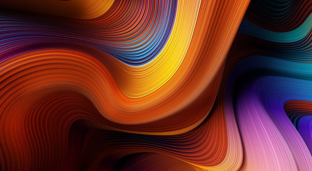 Beautiful Abstract 桌布 壁紙 — 充滿活力的旋轉色彩帶以動態曲線流動，創造出迷人的抽象構圖。