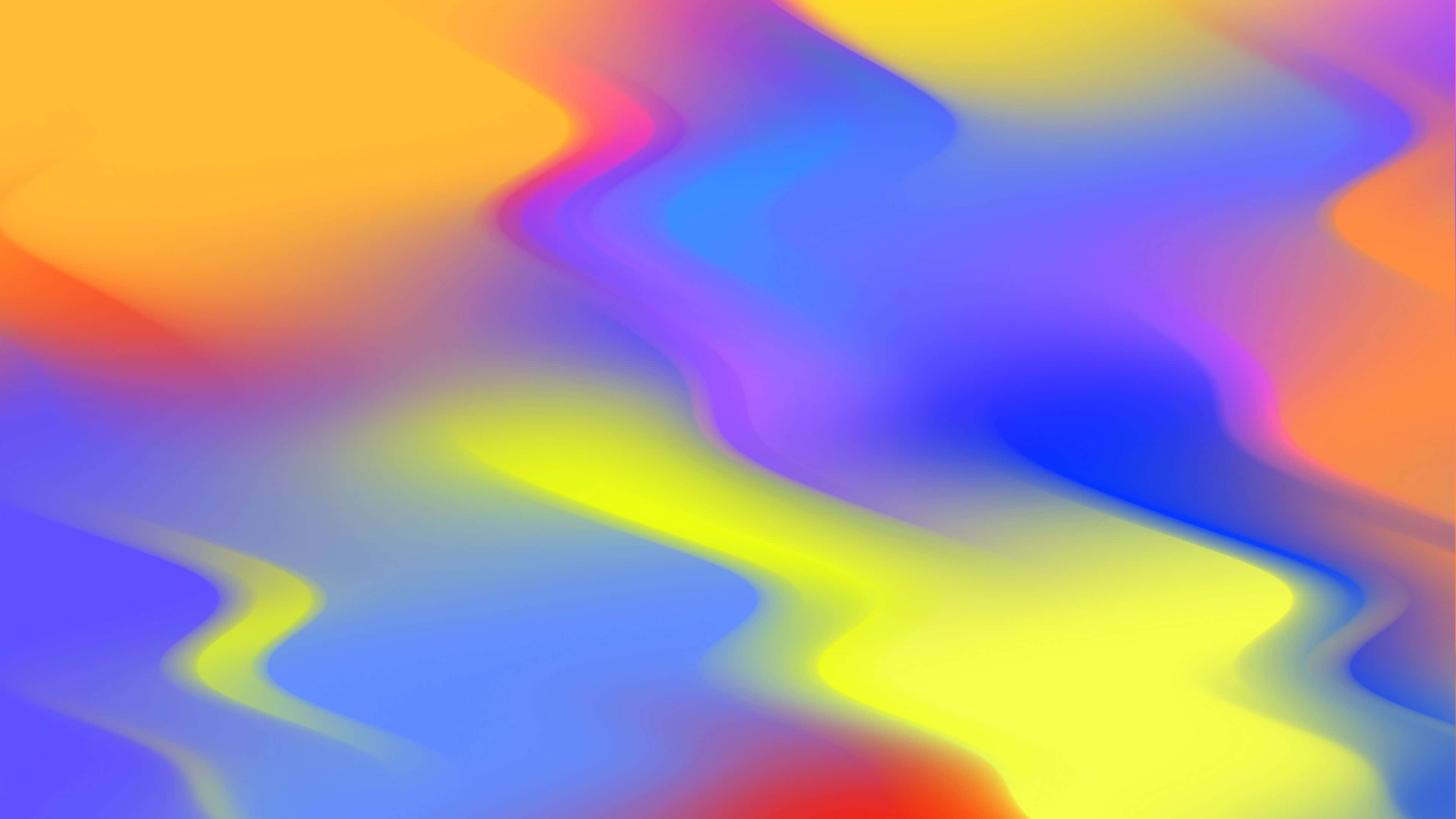 colors 桌布 壁紙 — 充滿活力的橙色、藍色、黃色和紫色抽象波浪融合成流暢的數位漸變。