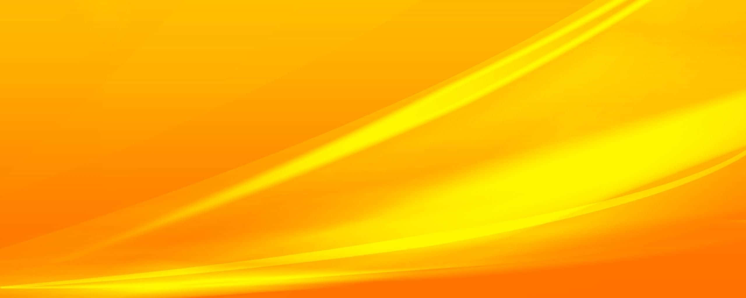 Yellow Abstract 桌布 壁紙 — 充滿活力的橙色和黃色抽象波浪沿對角線流過平滑的漸變背景。