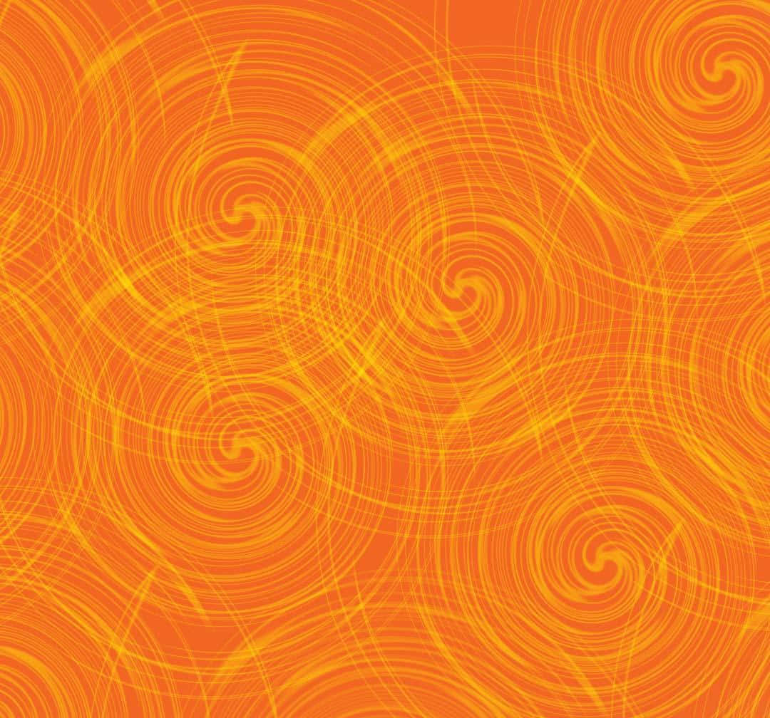 Cool Orange 桌布 壁紙 — 充滿活力的橙色和黃色漩渦線條，營造出充滿動感的抽象圖案。