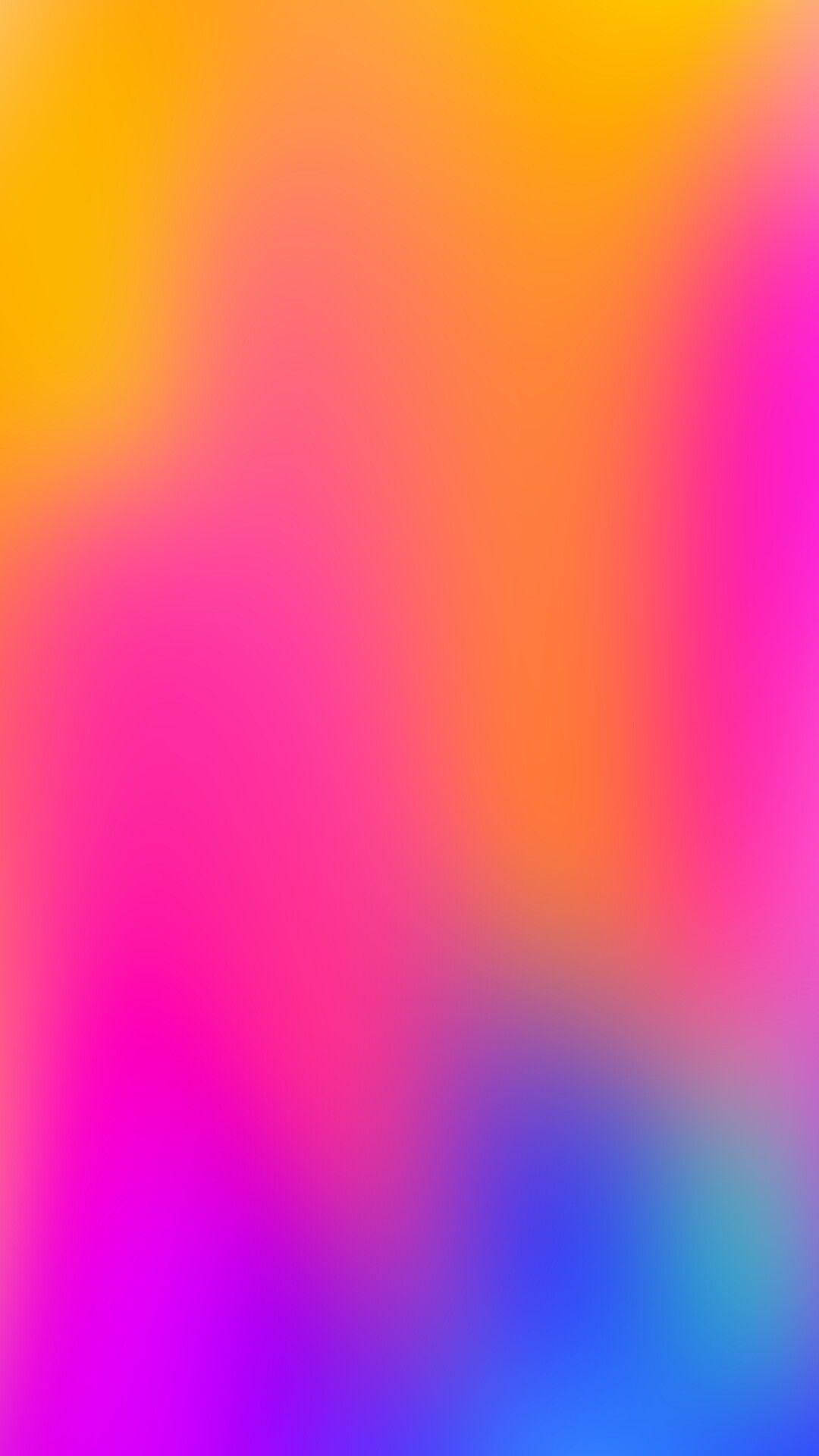 iPhone 桌布 壁紙 — 充滿活力的漸變壁紙，將溫暖的黃色和粉紅色與冷色調的紫色和藍色混合，呈現柔和模糊的風格。