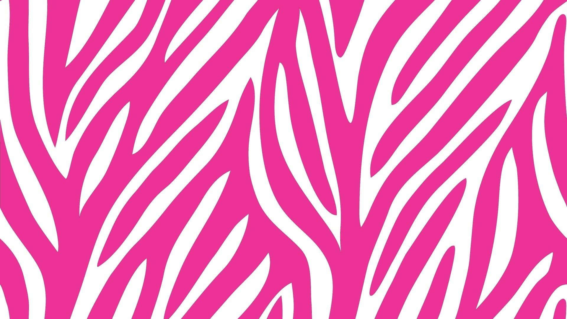 Victoria's Secret 桌布 壁紙 — 充滿活力的粉紅色和白色斑馬條紋圖案以大膽的圖形設計填滿畫面。