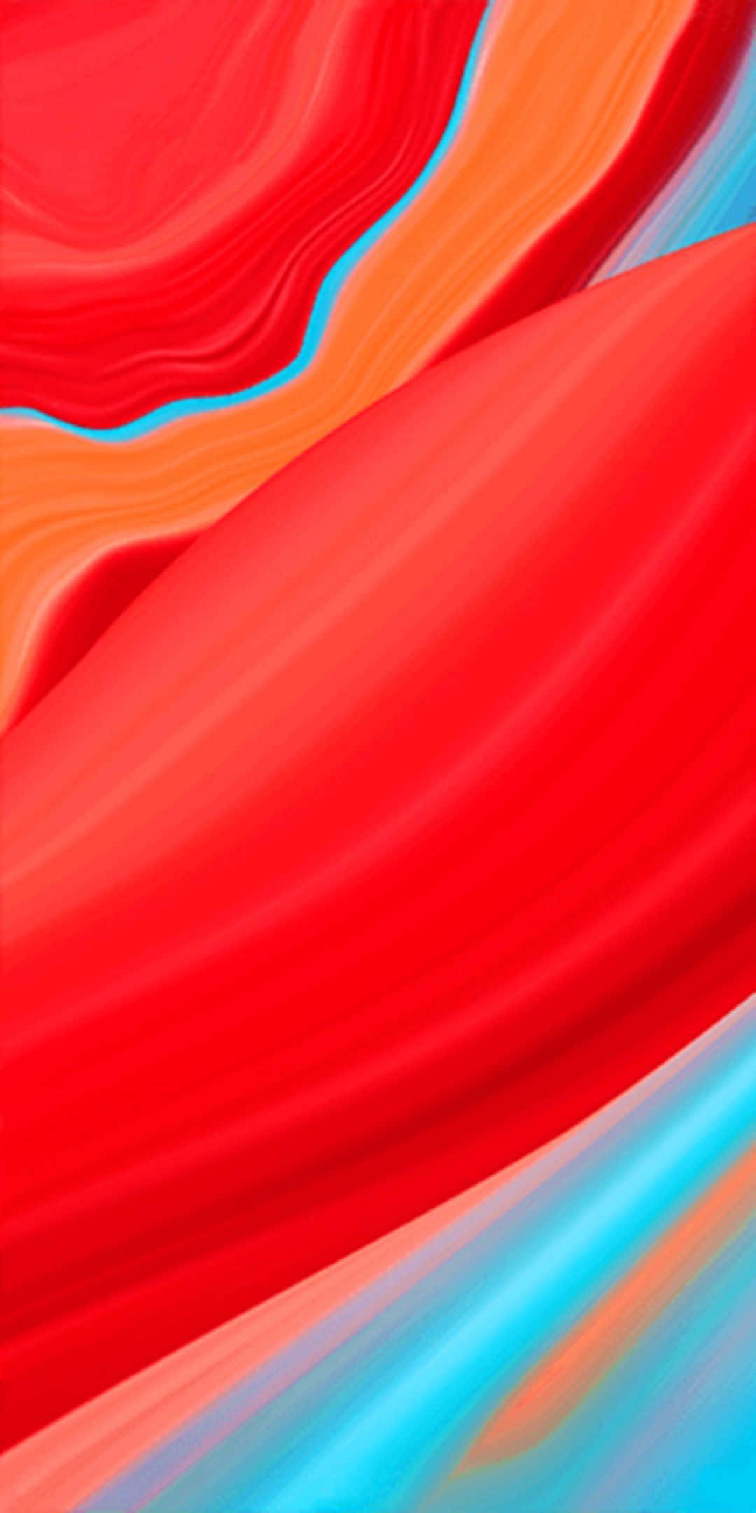 Xiaomi 桌布 壁紙 — 充滿活力的紅色、橙色和青色抽象漩渦像液體色彩一樣動態地流過畫面。