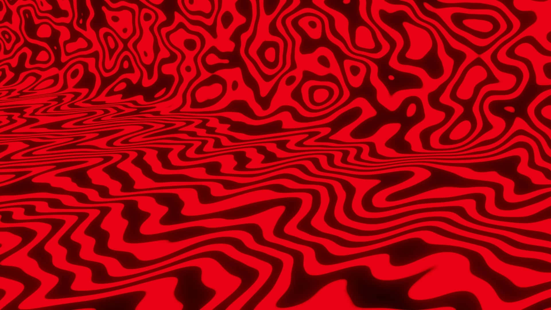 PewDiePie 桌布 壁紙 — 充滿活力的紅色和黑色波浪抽象圖案，帶有催眠般的流動線條，營造出動態的視覺質感。