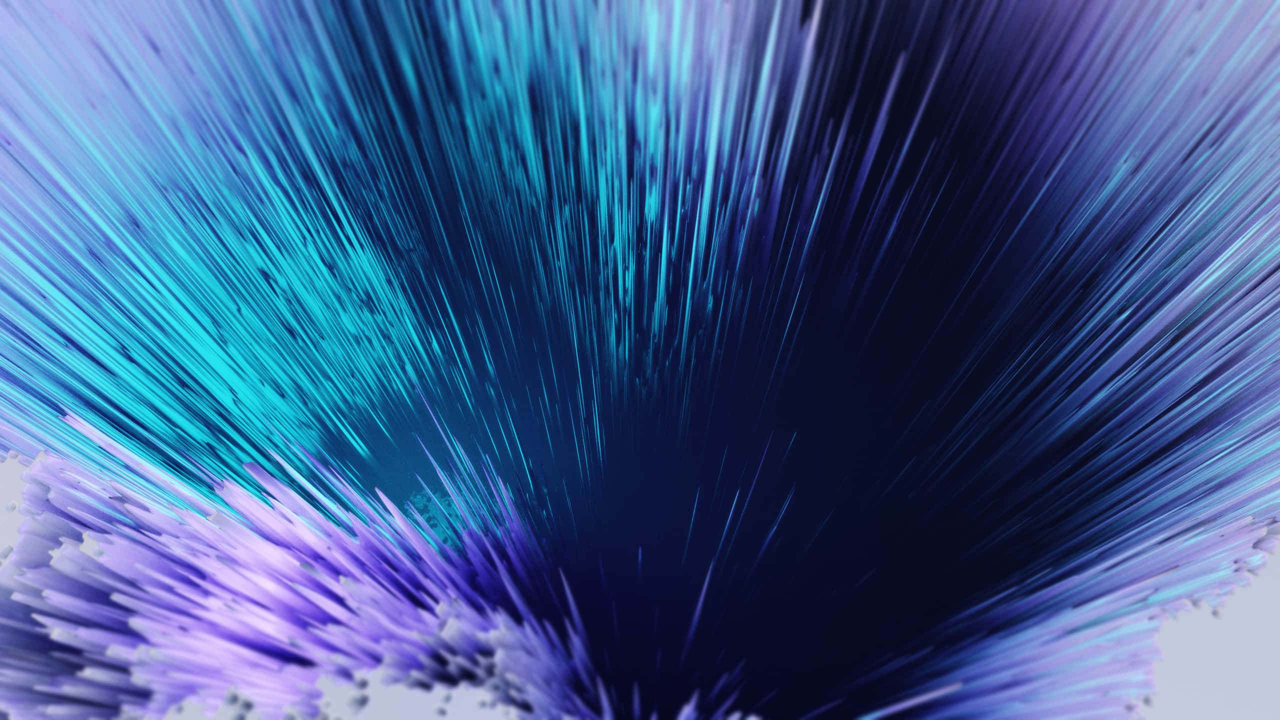 3d Graphics 桌布 壁紙 — 充滿活力的藍色和紫色光線從黑暗中心向外爆發，形成動態的數碼爆炸。