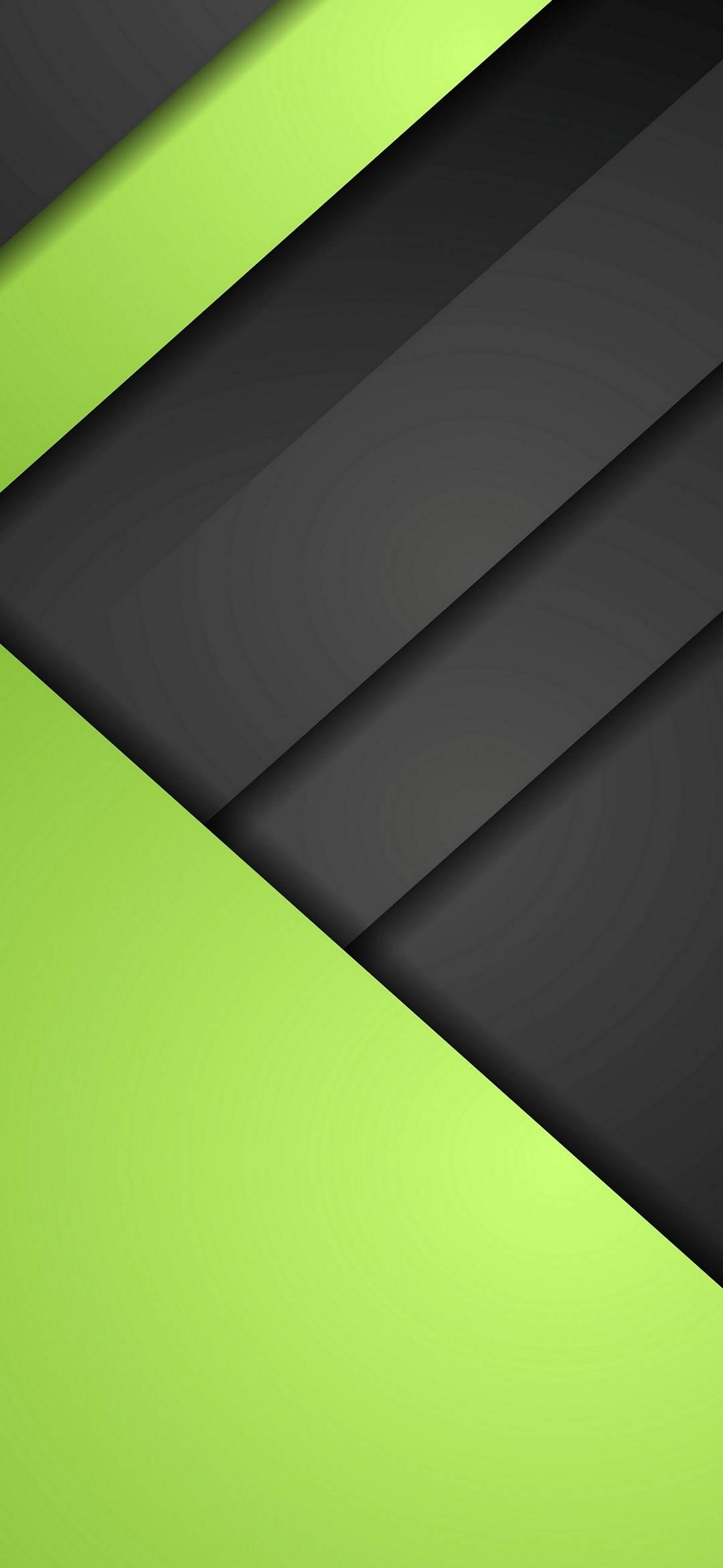 google pixel 4K 桌布 壁紙 — 充滿活力的青檸綠色和深黑色對角條紋，以柔和漸變創造出大膽的現代抽象圖案。