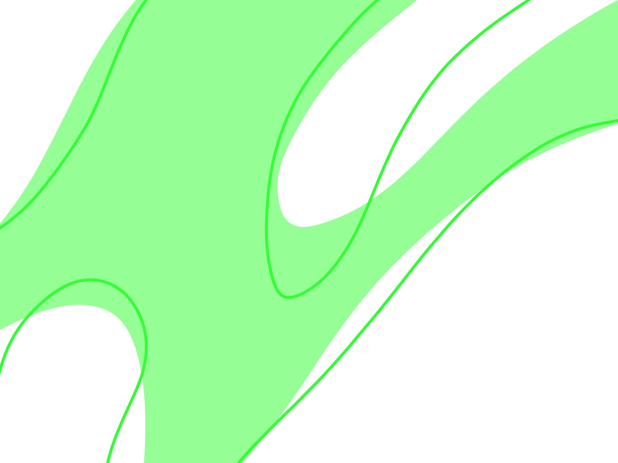 Green Abstract 桌布 壁紙 — 充滿活力的青檸綠色抽象流動線條在潔白背景上優雅彎曲。