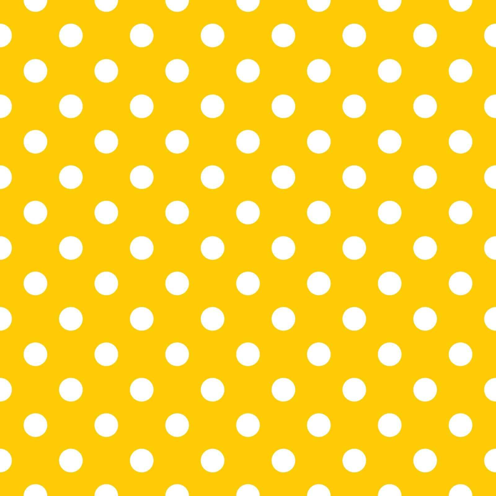 Yellow Polka Dot 桌布 壁紙 — 充滿活力的黃色背景，飾有均勻分佈的白色圓點，形成歡快的重複圖案。