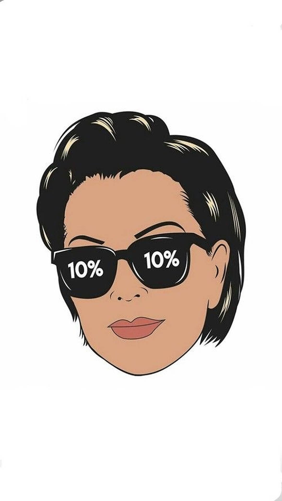 插圖中的女性戴著鏡片上有10%折扣文字的太陽眼鏡。