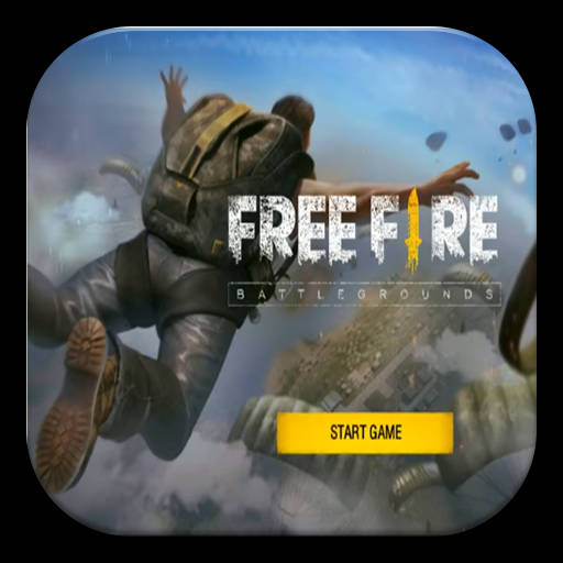 在Free Fire遊戲標誌中，士兵跳傘進入戰鬥。