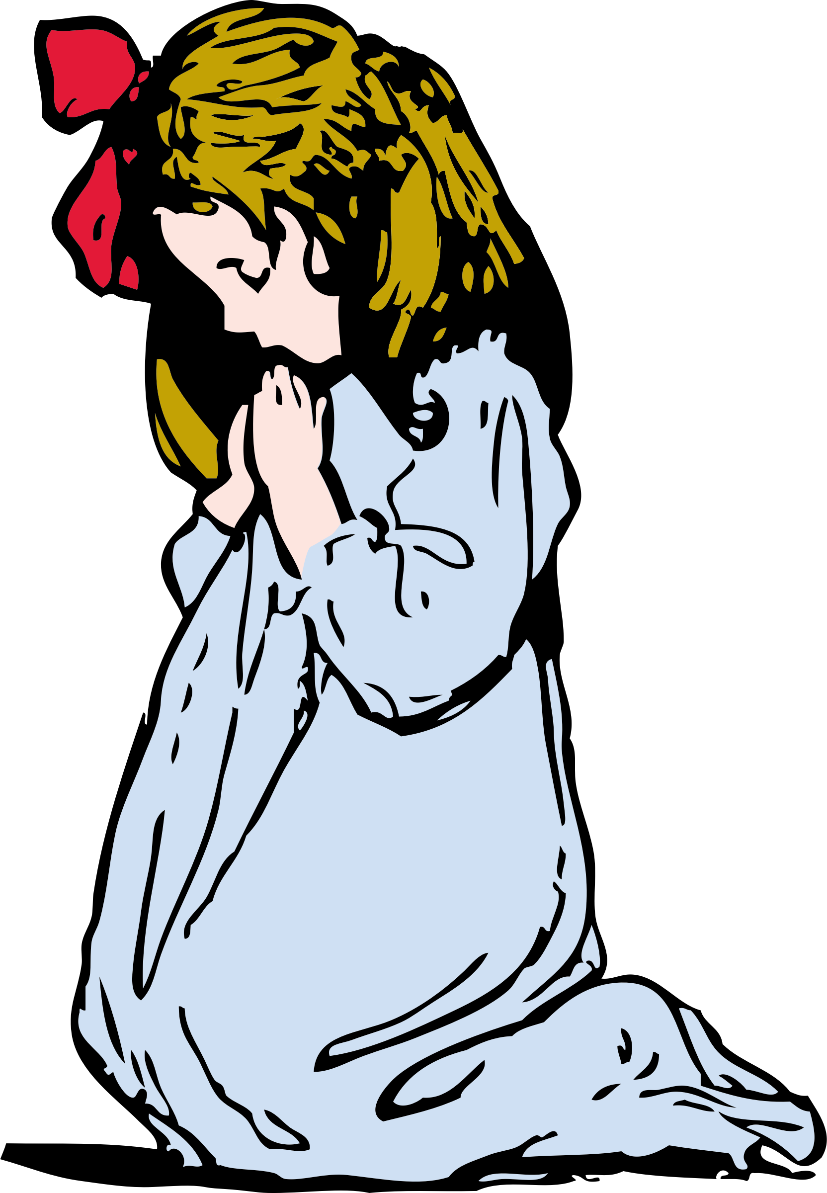 兒童祈禱插畫 壁紙
