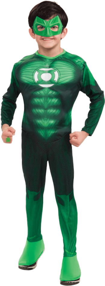 兒童穿綠色燈籠服裝 壁紙