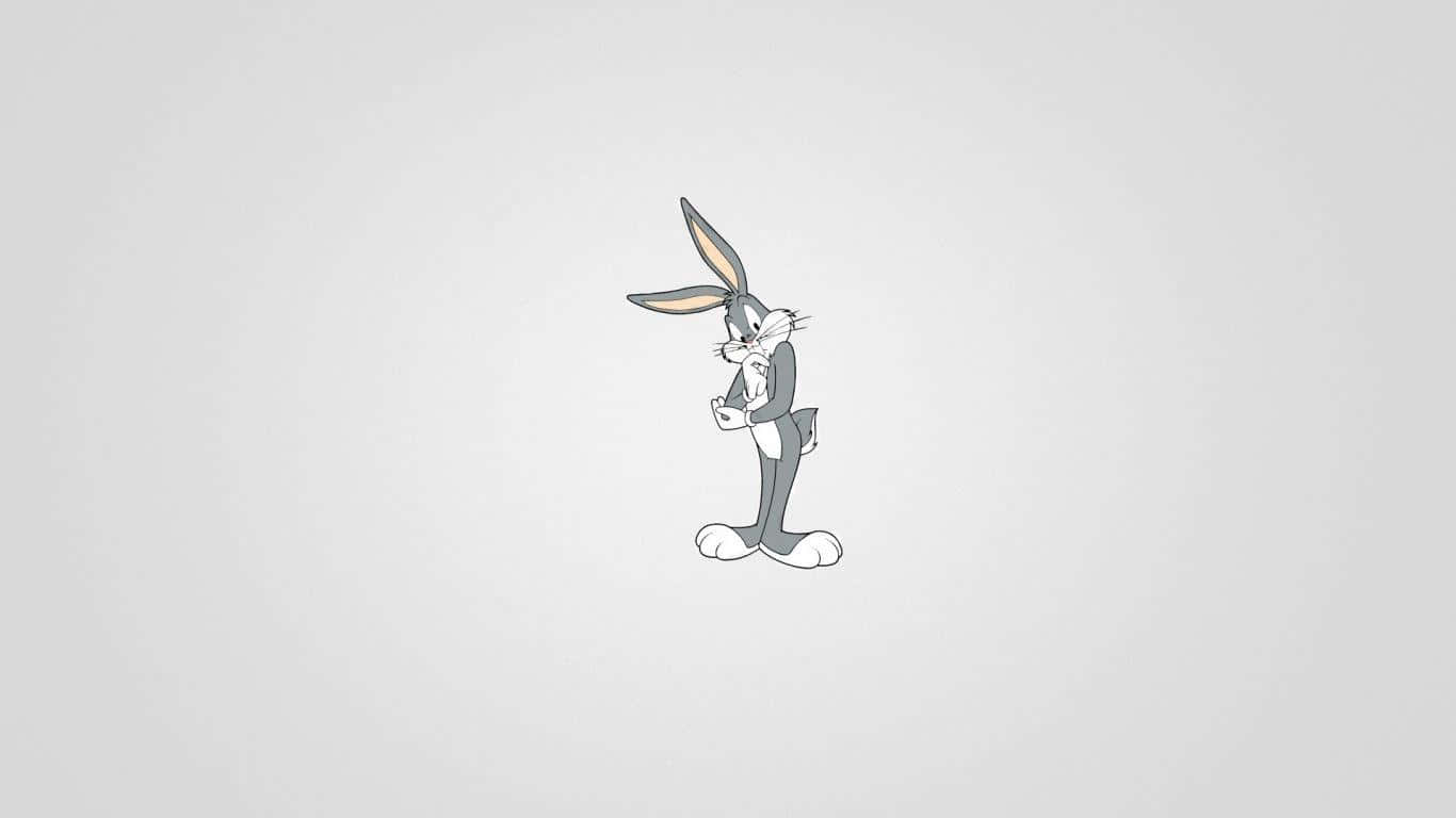 巴哥卡通角色獨自站在素色背景上 — 賓尼兔 GIF 壁紙