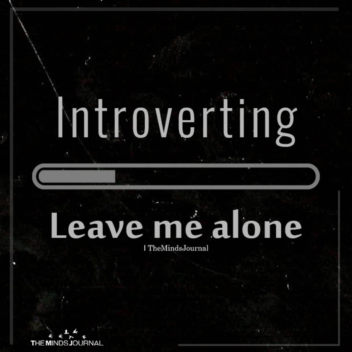 深色紋理背景上寫有「Introverting Leave me alone」的文字圖形。