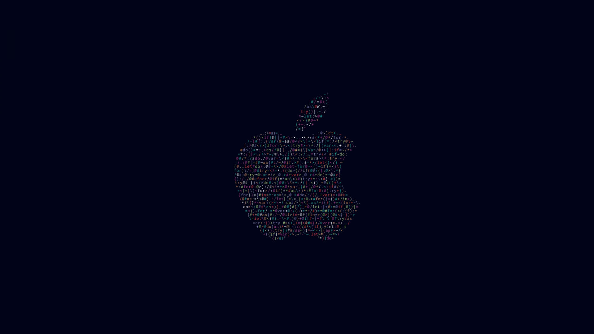 深色背景上由彩色代碼組成的Apple標誌