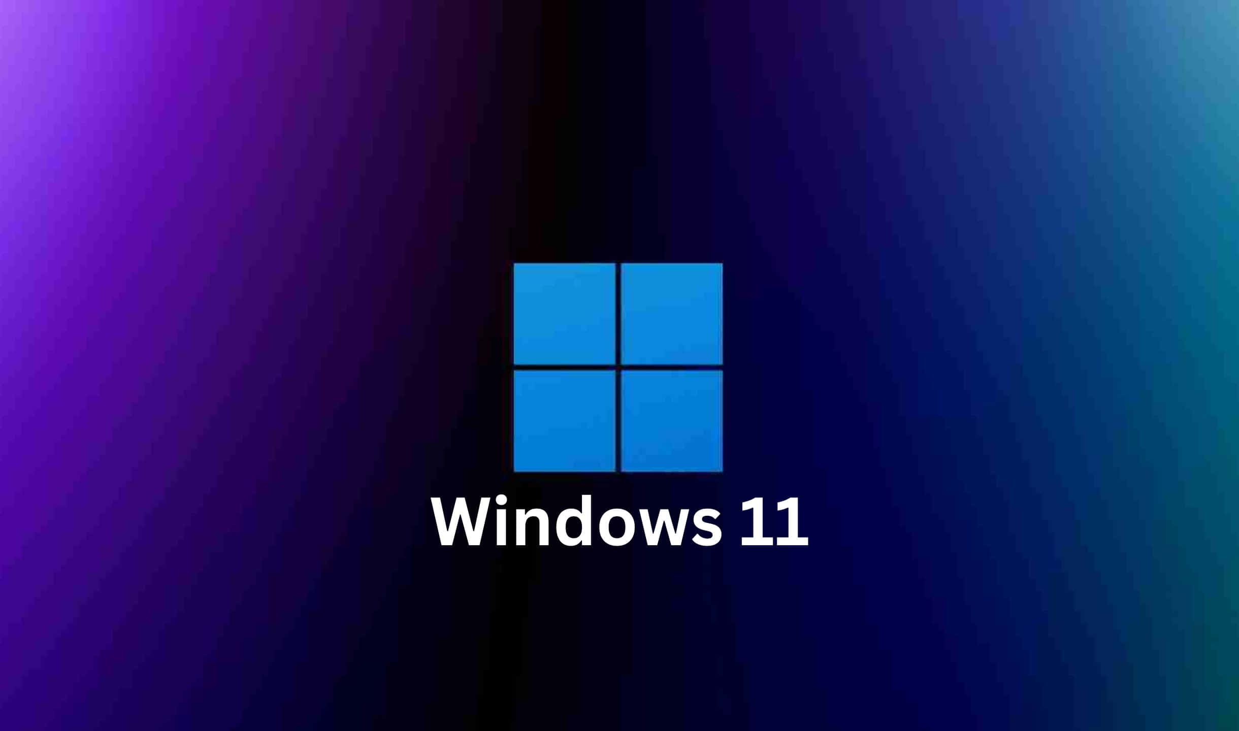 色彩繽紛的漸變背景上的 Windows 11 標誌