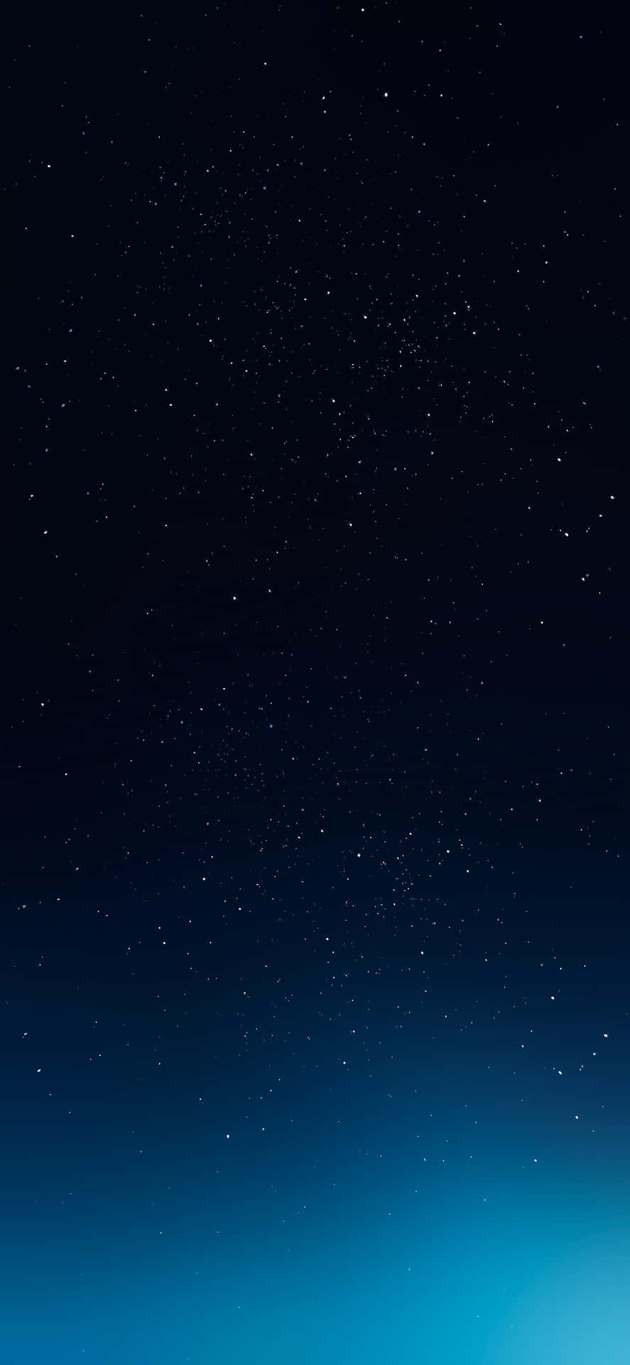 星空從深藍色過渡到底部的亮藍色。
