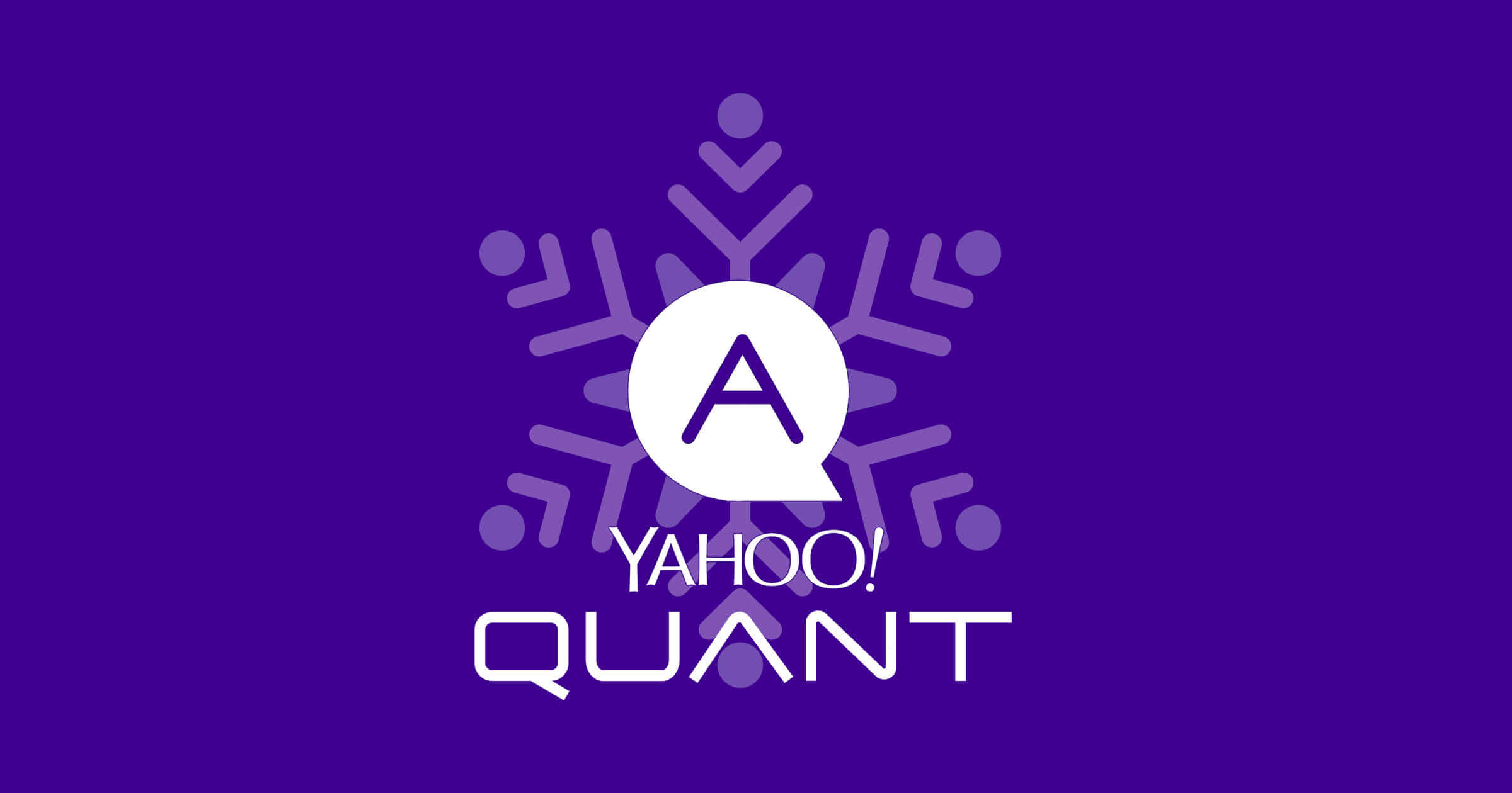 全球數百萬人依賴Yahoo! 壁紙 — 一個白色嘅Yahoo Quant標誌，中心有一個風格化嘅雪花設計，襯喺純紫色背景上。