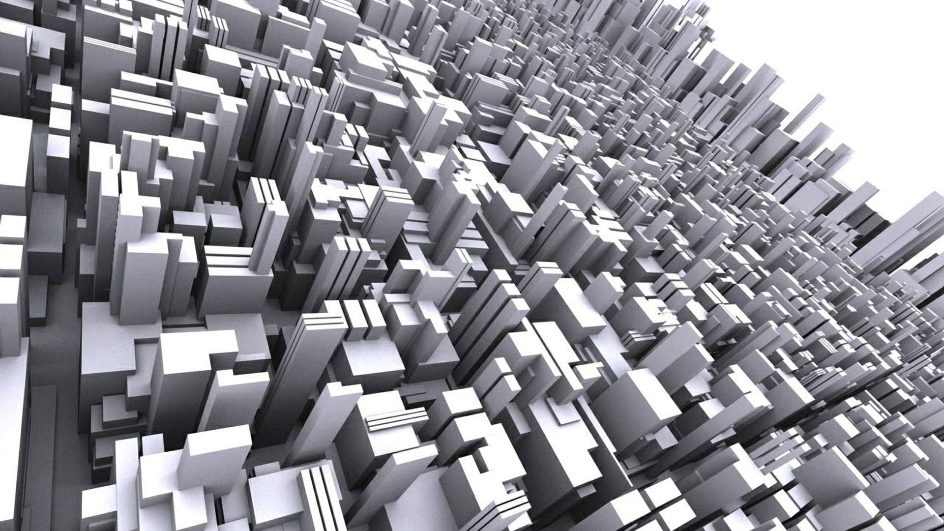 未來城市環境中灰色幾何建築的抽象3D渲染城市景觀。