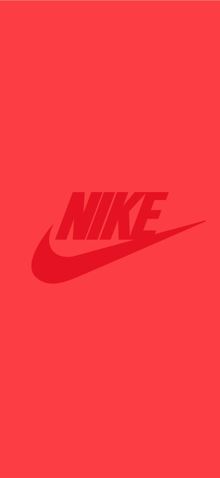 純紅色背景上的Nike標誌