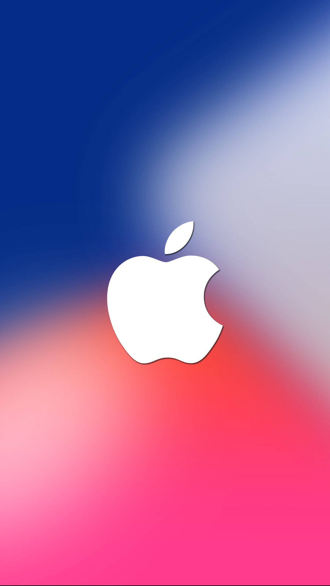 白色Apple標誌在藍色到粉紅色漸變背景上。