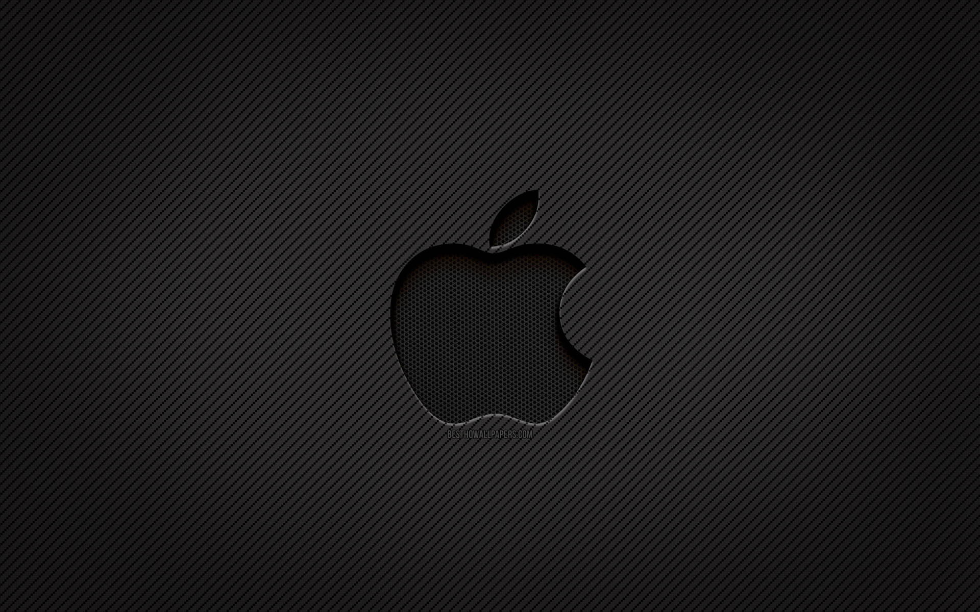 碳纖維背景上的黑色Apple標誌