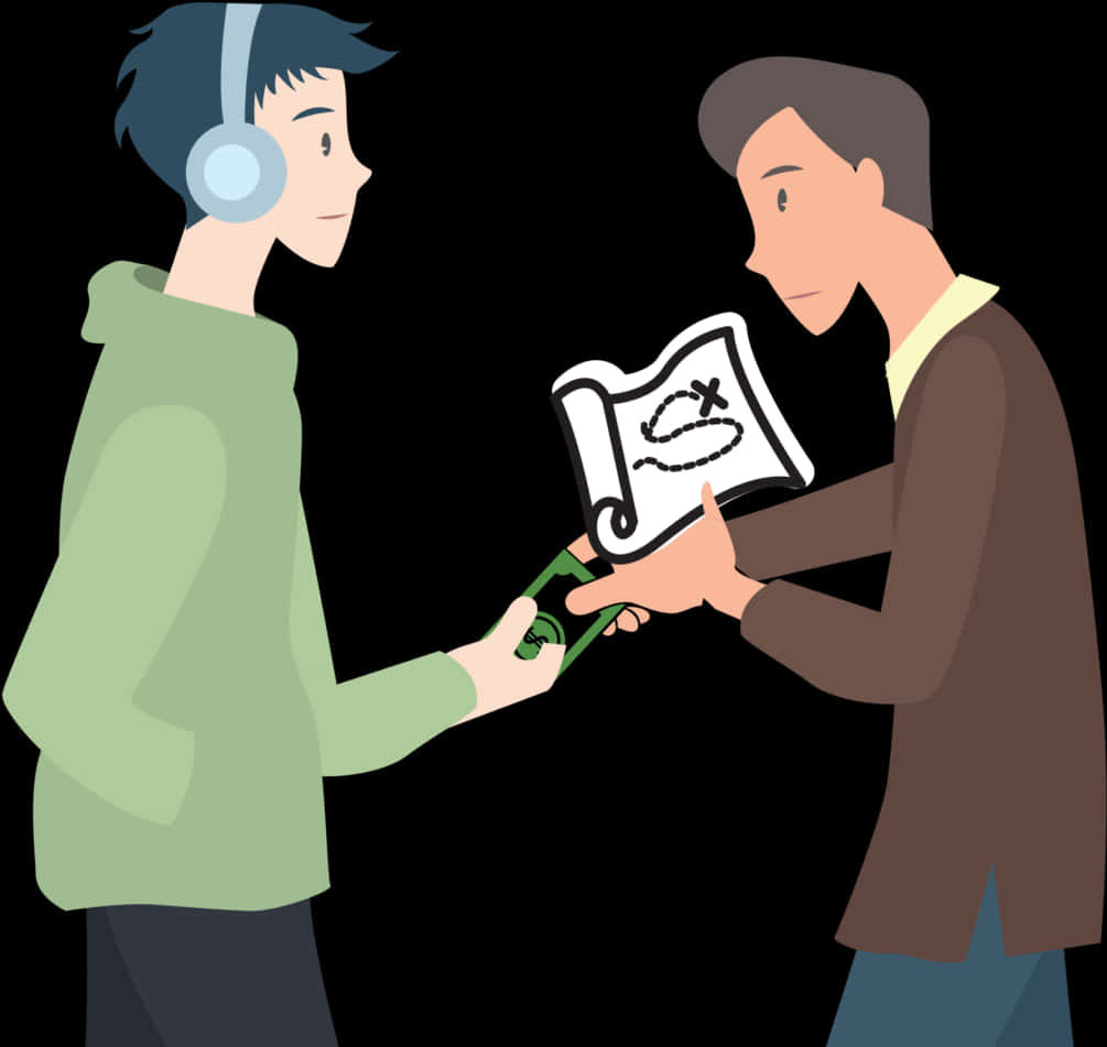 兩人交換金錢 壁紙
