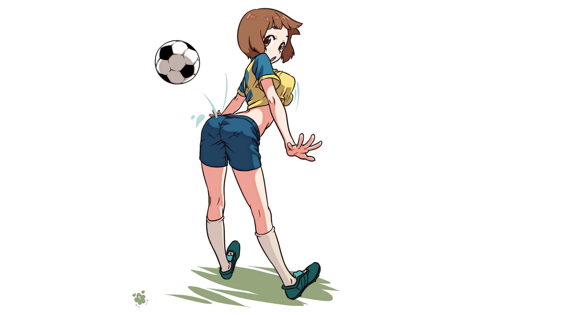 動漫女孩踢足球