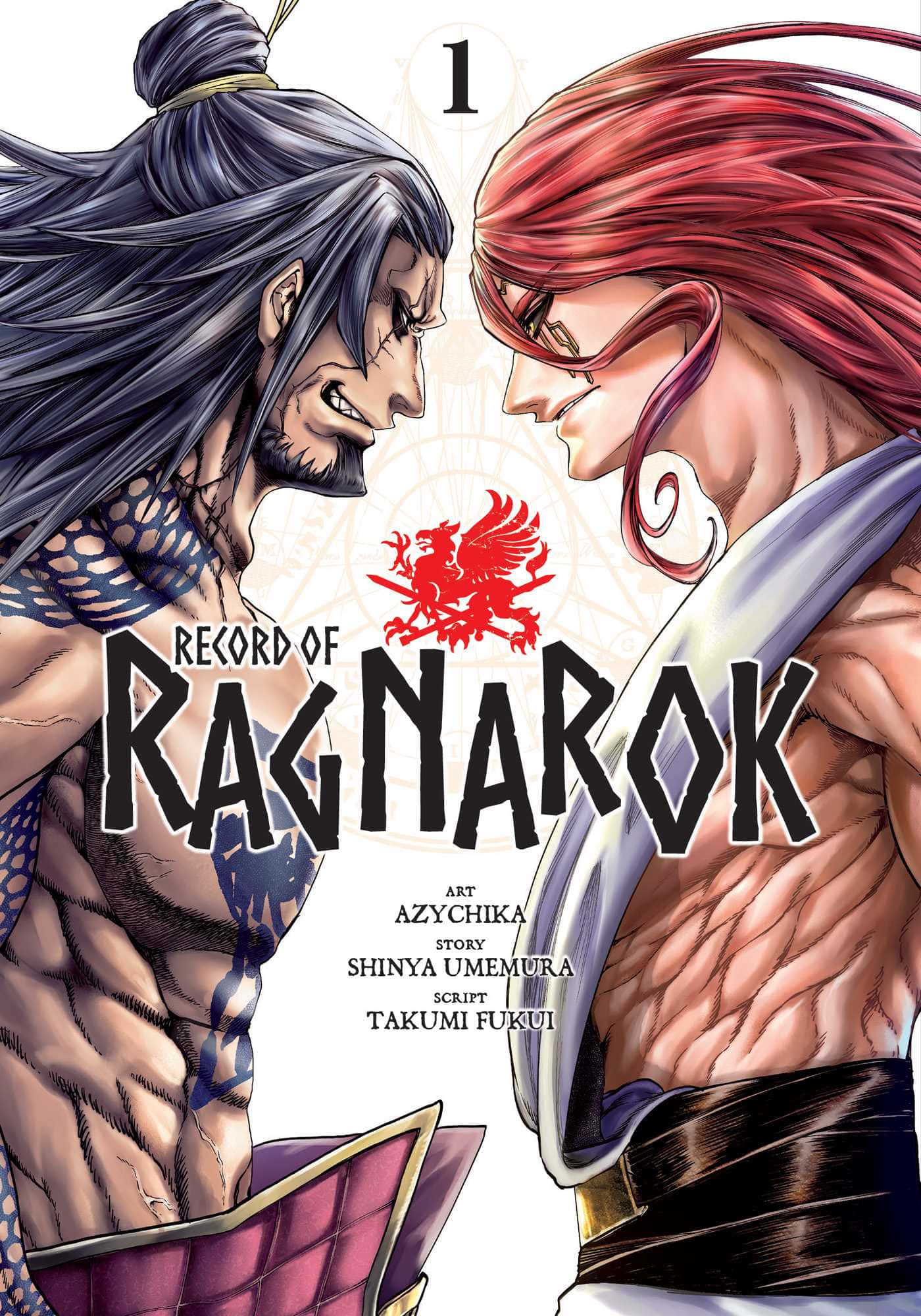 Record Of Ragnarok 桌布 壁紙 — 兩名肌肉發達的動漫戰士在緊張的對峙中，表情強烈，盔甲細節豐富。