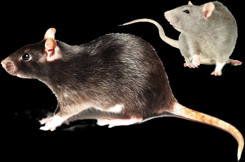 兩隻老鼠黑白 壁紙