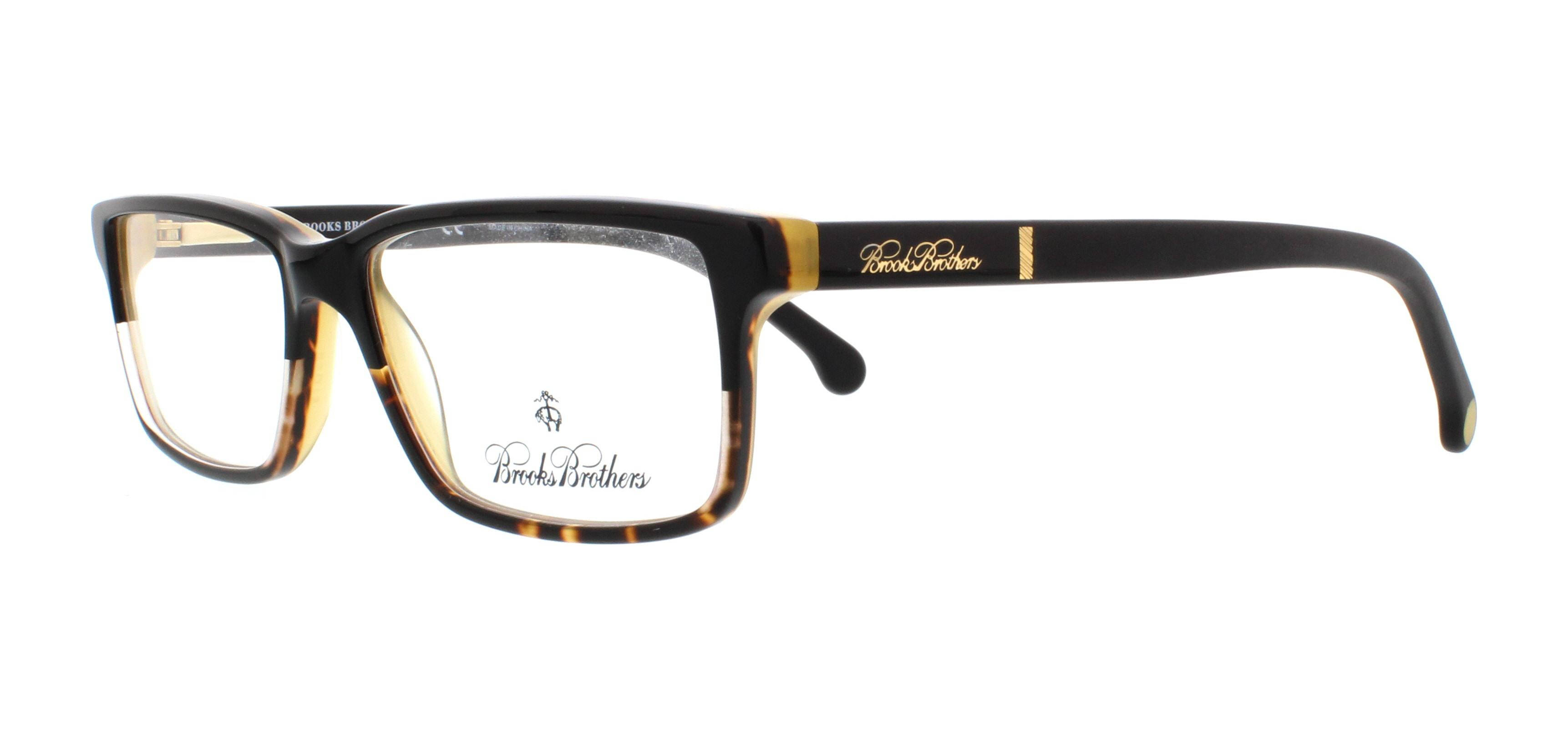 典雅Brooks Brothers BB 2029眼鏡 壁紙 — 優雅的Brooks Brothers眼鏡，配以玳瑁色鏡框和金色點綴，置於潔白背景上。