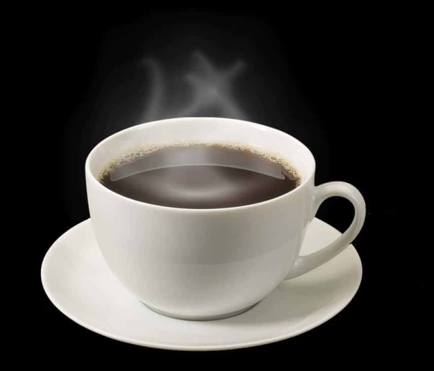 冒煙咖啡杯黑色背景 壁紙