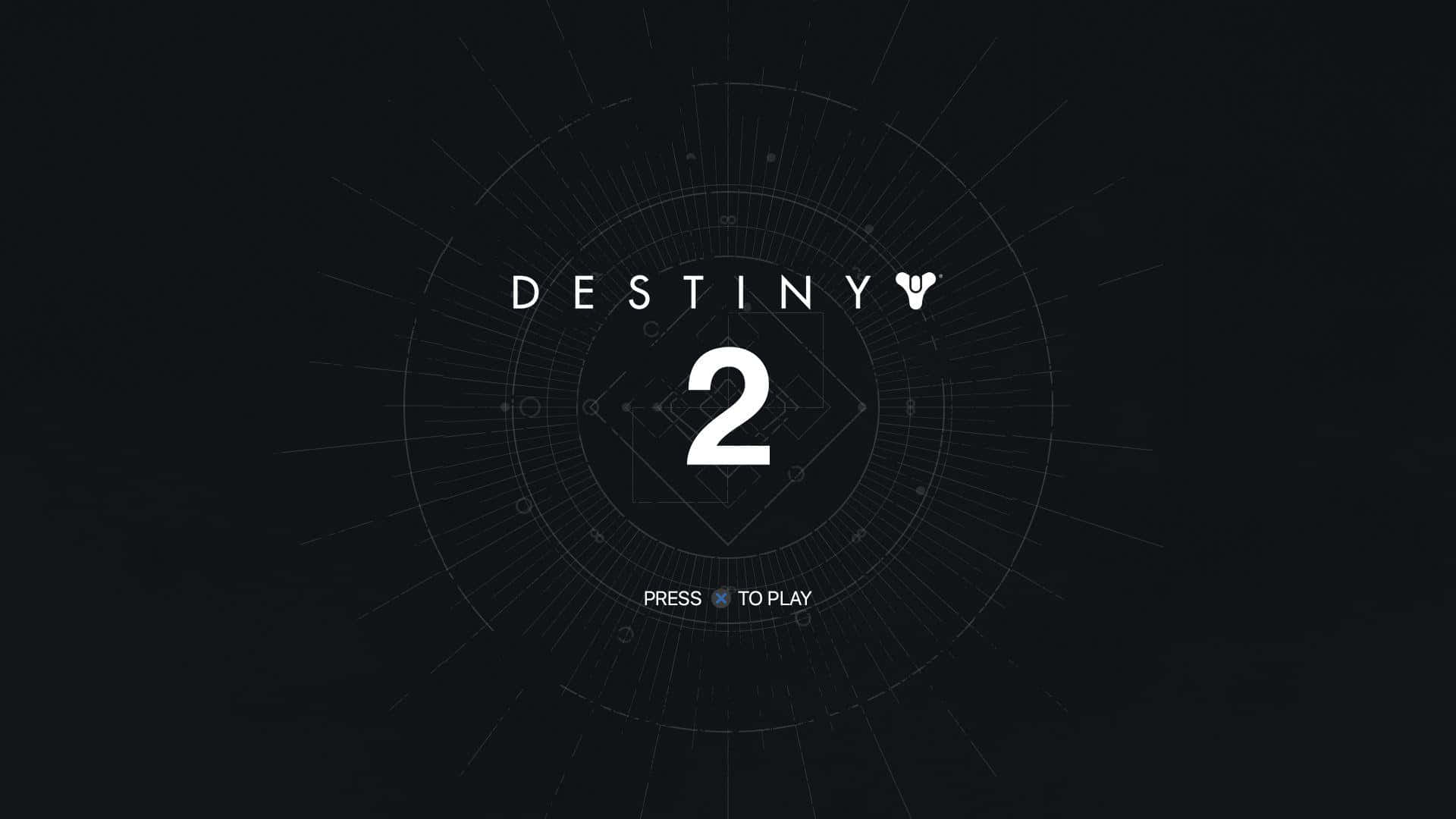 「冒險即將開始——探索之旅由此展開」 壁紙 — Destiny 2 的黑暗未來風格遊戲標題畫面，帶有發光白色文字和幾何HUD元素。