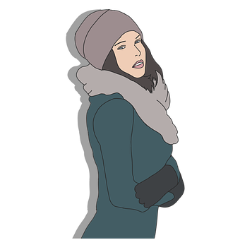 冬季時尚卡通女性插畫 壁紙