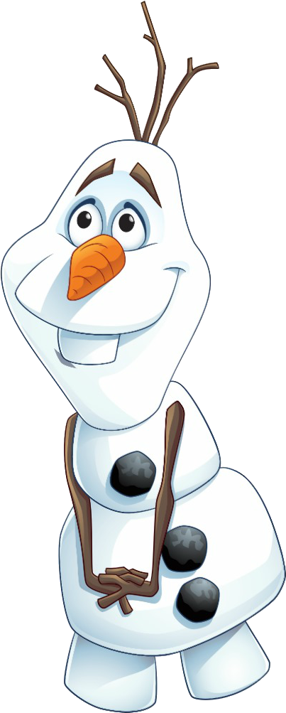 冰雪奇緣雪人奧拉夫微笑 壁紙 — 一個快樂的動畫雪人，有胡蘿蔔鼻子、樹枝手臂和煤炭鈕扣，在黑色背景上燦爛地微笑。