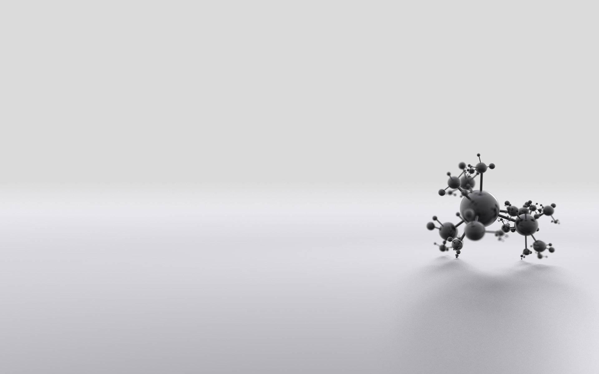 灰色3D分子模型在漸變背景上。