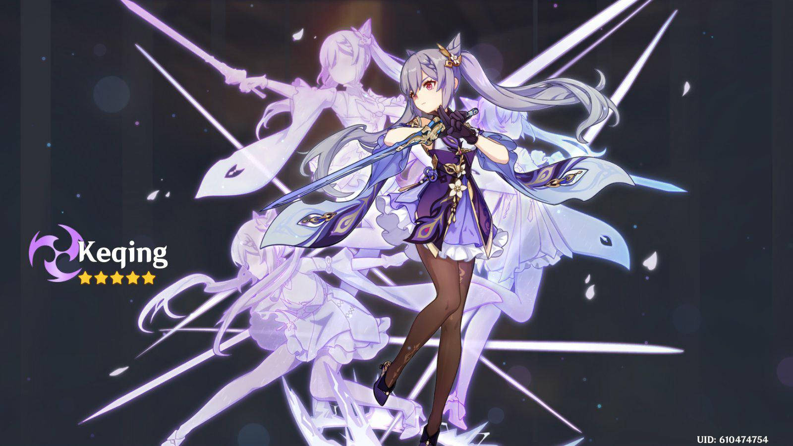 銀髮紫衣的動漫戰士少女，以動感姿勢揮舞發光的劍。