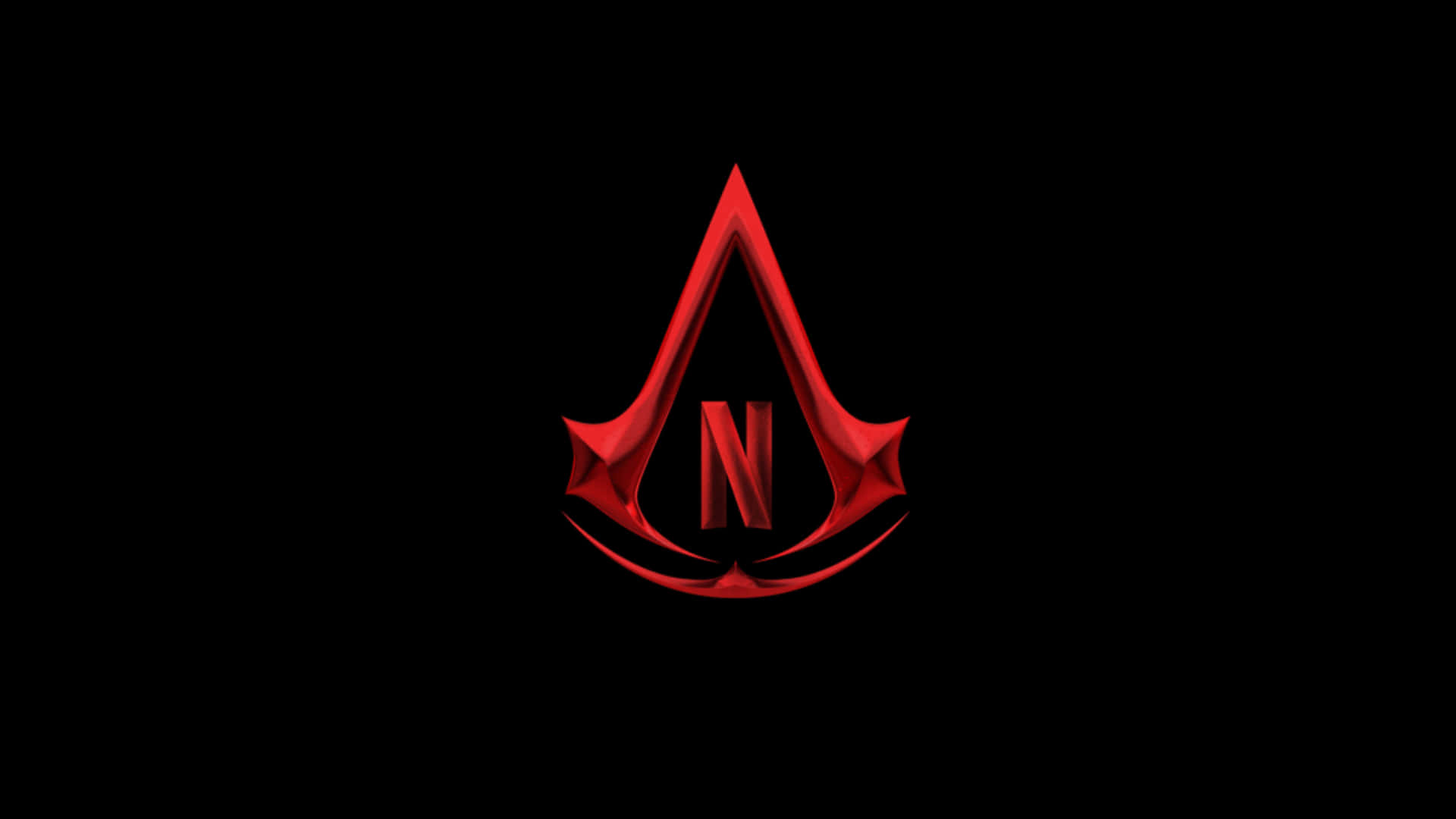 黑色背景上帶有 N 的紅色 Assassin's Creed 標誌