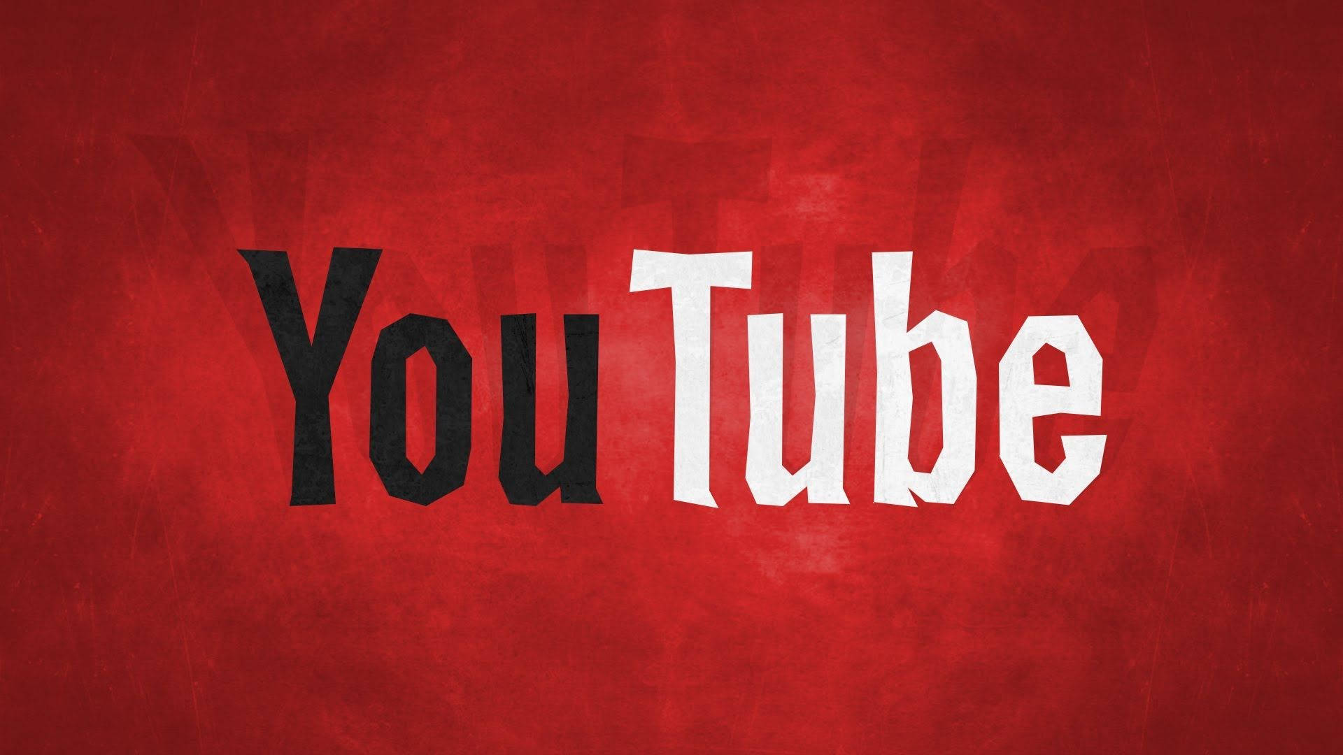 紋理紅色背景上的 YouTube 標誌