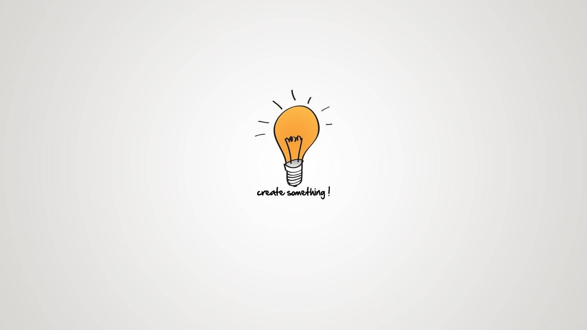 發光燈泡，帶有光線和文字 create something!