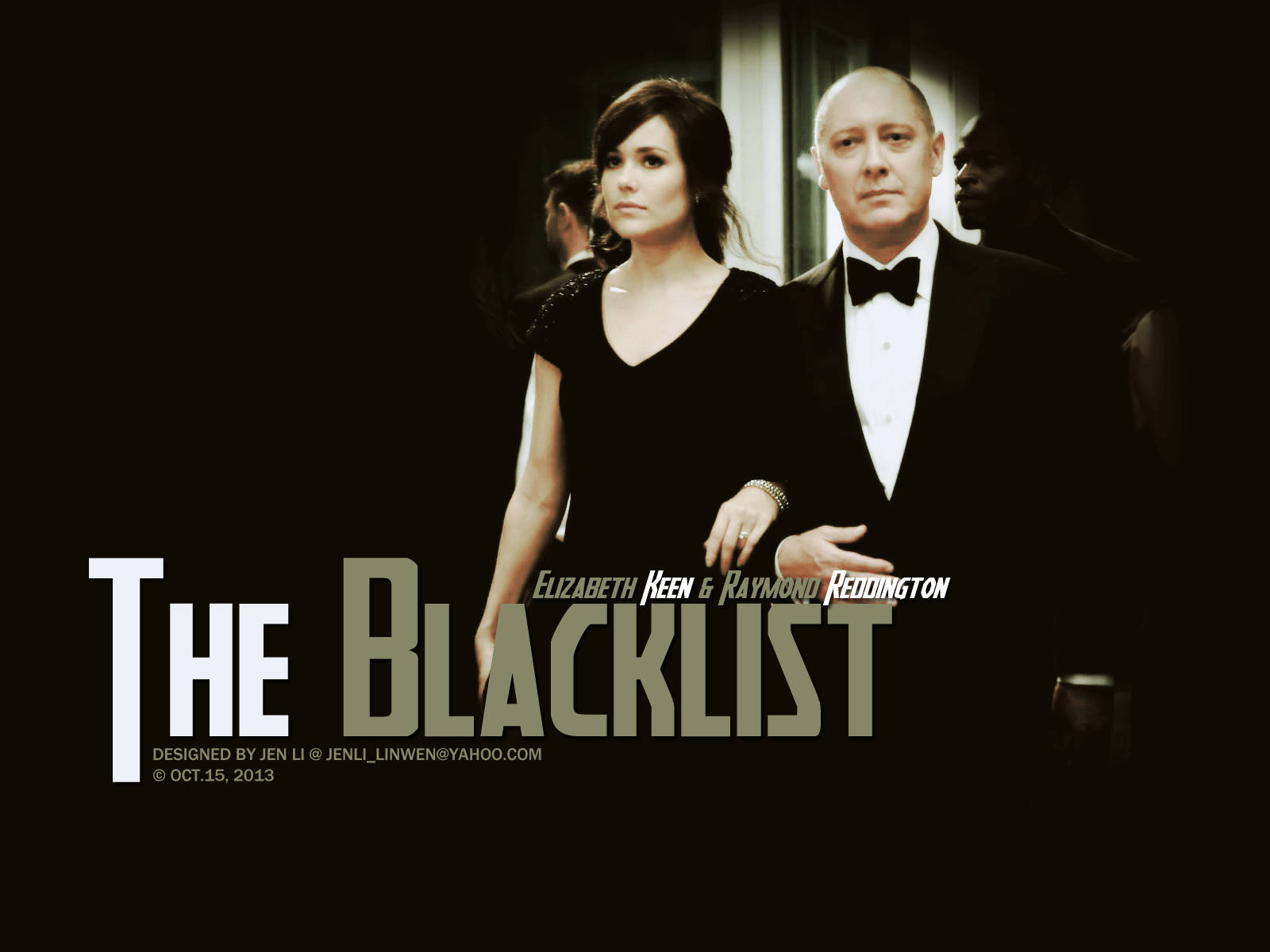 來自電視節目《The Blacklist》的兩位演員穿著正式服裝。