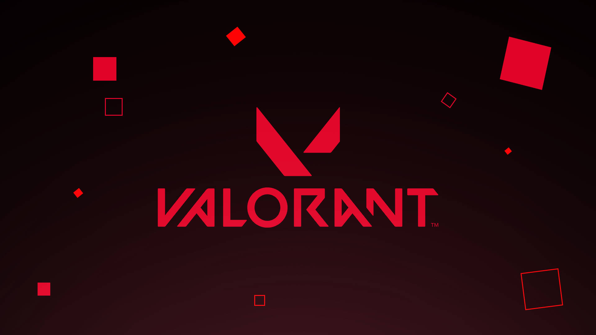 Valorant 標誌在深色漸變背景上帶有紅色幾何形狀