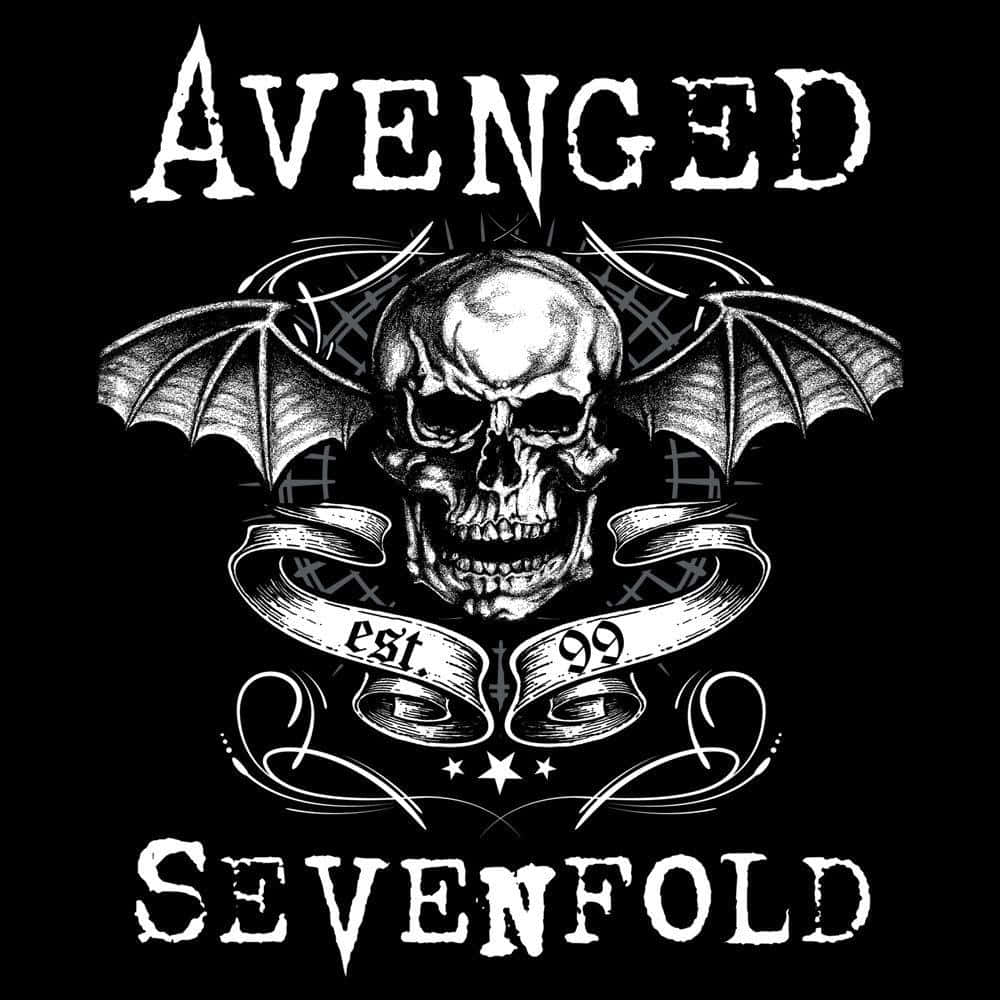 Avenged Sevenfold 樂隊標誌，帶有骷髏頭和蝙蝠翅膀