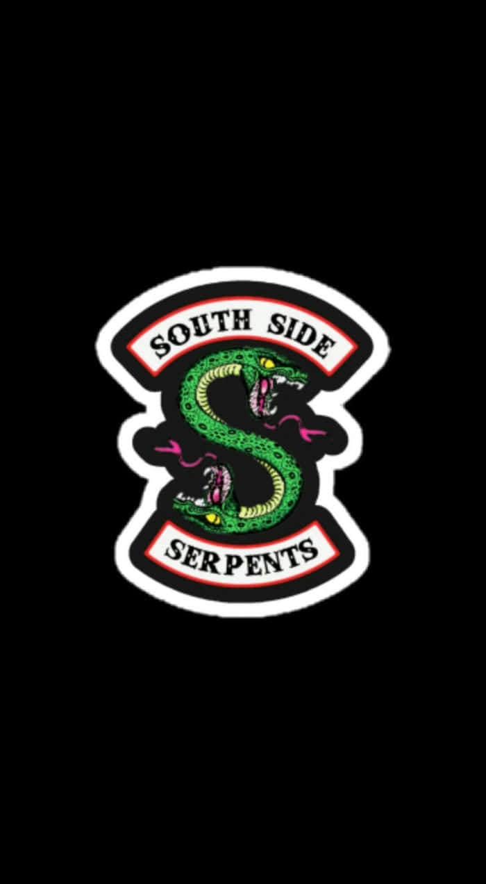 South Side Serpents 標誌，特色是一條帶有粉紅色點綴的綠色蛇。