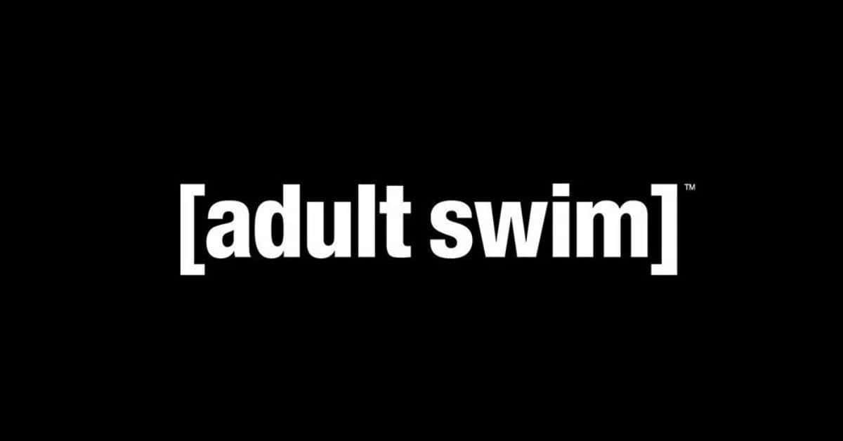 黑色背景上的白色文字 Adult Swim 標誌