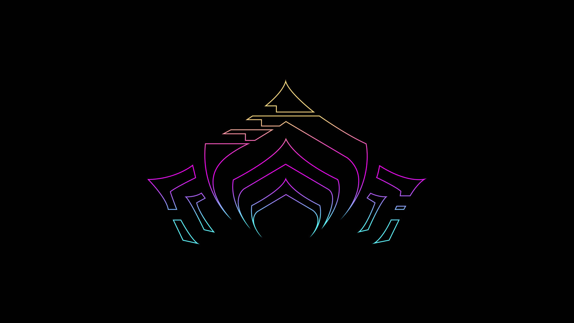 發光霓虹皇冠，帶有漸變顏色，黑色背景。