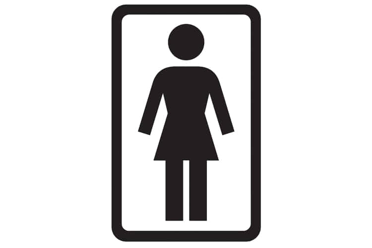 黑白女性洗手間標誌圖標