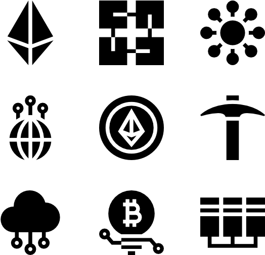加密貨幣圖示套組 壁紙 — 純黑色背景，沒有可見的元素或紋理。