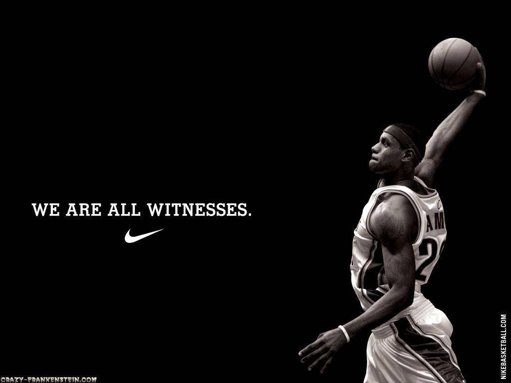 籃球運動員跳起灌籃，背景為黑色，附有文字「We are all witnesses」