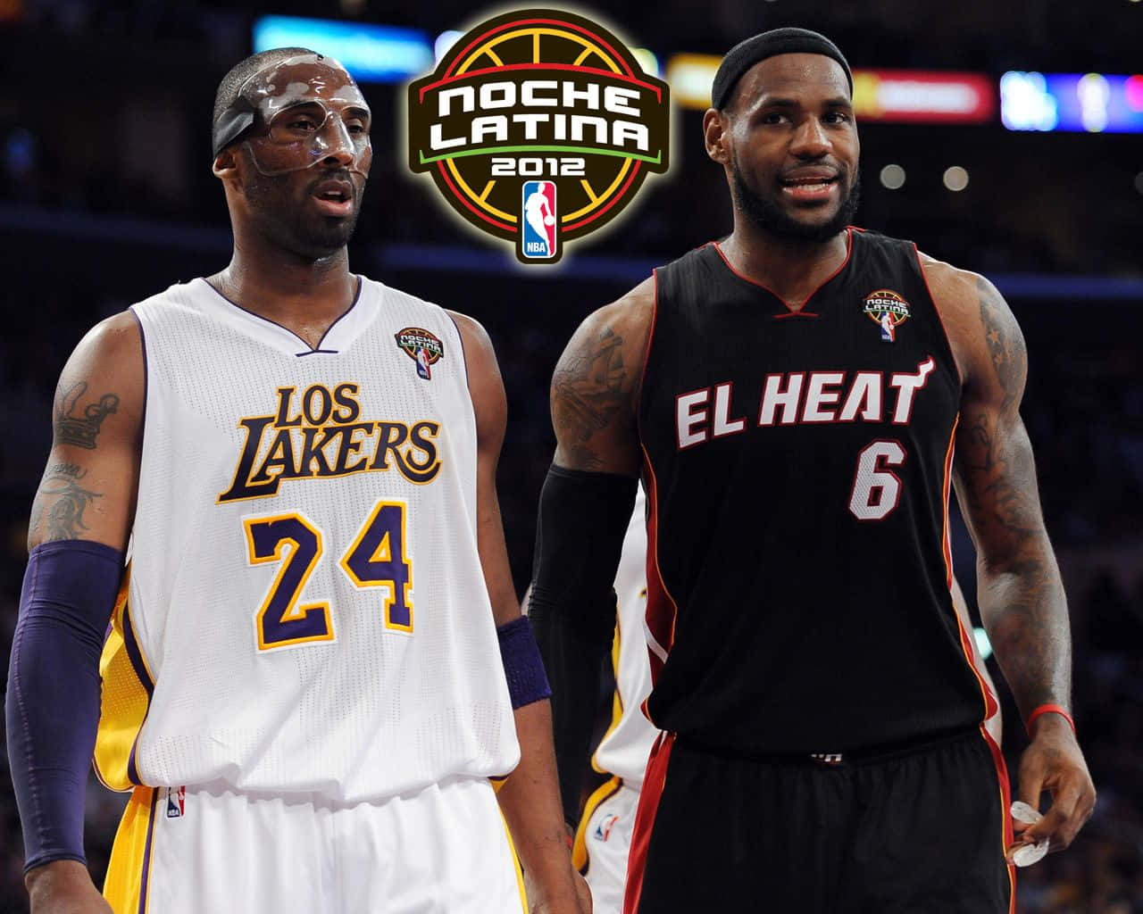 高比拜仁和勒邦占士在Noche Latina 2012活動中身穿NBA球衣。